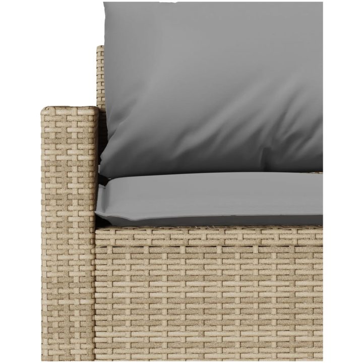 Matgrupp för trädgården med dynor 2 delar beige konstrotting vidaXL – bild 9