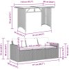 Matgrupp för trädgården med dynor 2 delar konstrotting brun vidaXL – miniatyr 11