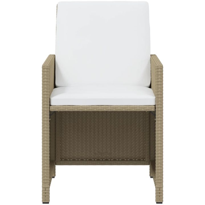 Matgrupp för trädgården med dynor 21 delar konstrotting beige vidaXL – bild 6