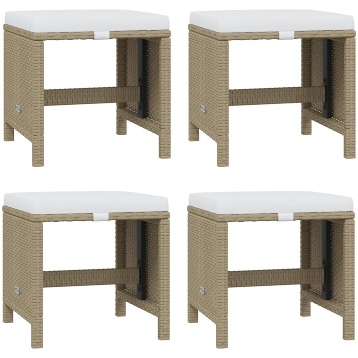 Matgrupp för trädgården med dynor 21 delar konstrotting beige vidaXL – bild 7