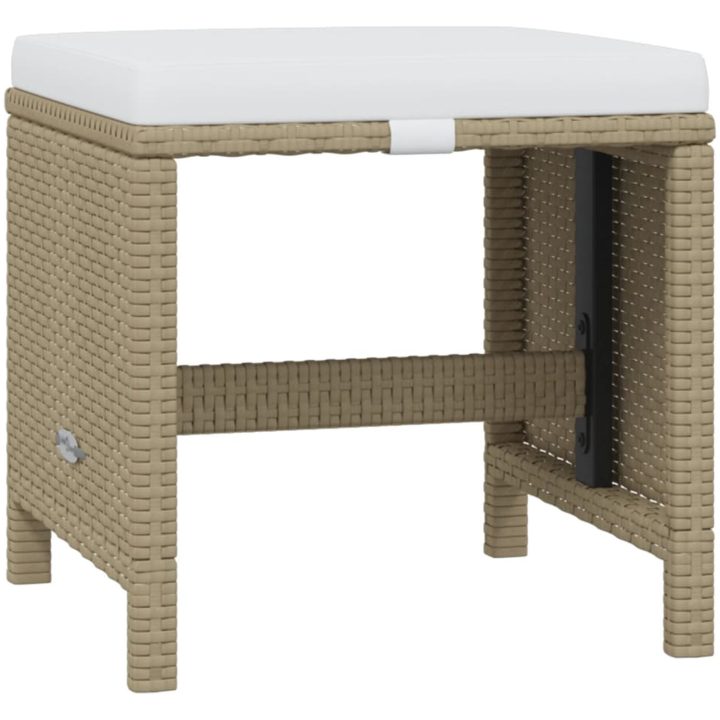 Matgrupp för trädgården med dynor 21 delar konstrotting beige vidaXL – bild 8