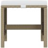 Matgrupp för trädgården med dynor 21 delar konstrotting beige vidaXL – miniatyr 9