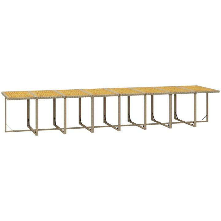Matgrupp för trädgården med dynor 21 delar konstrotting beige vidaXL – bild 10