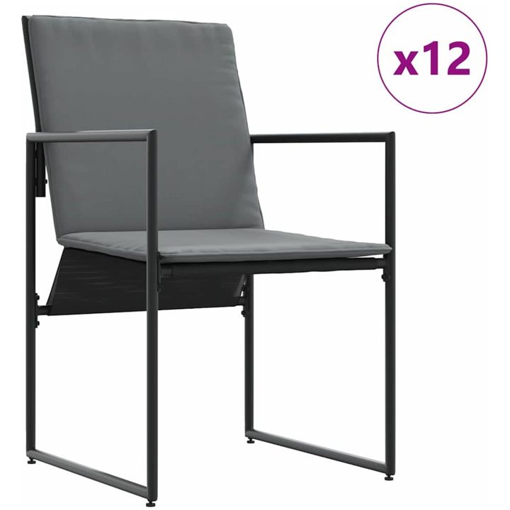 Matgrupp för trädgården med dynor 22 delar stål och textilen vidaXL 40 x 40 x 35 cm – bild 4