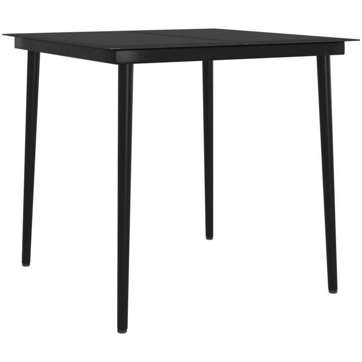 Matgrupp för trädgården med dynor 3 delar beige och svart vidaXL 80 cm table length – bild 5