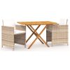 Matgrupp för trädgården med dynor 3 delar beige vidaXL – miniatyr 2