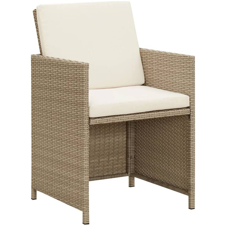 Matgrupp för trädgården med dynor 3 delar beige vidaXL – bild 6