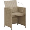 Matgrupp för trädgården med dynor 3 delar beige vidaXL – miniatyr 7
