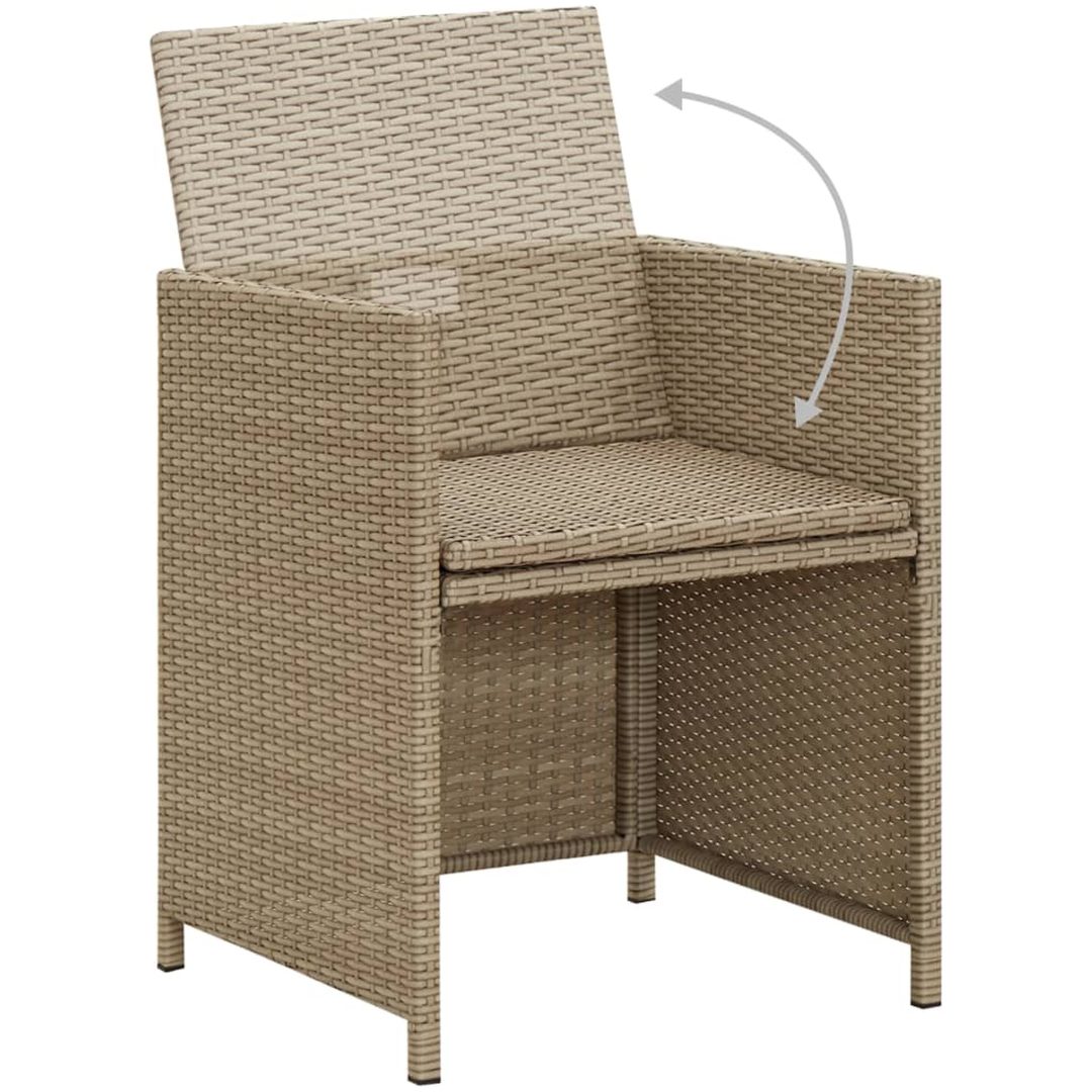 Matgrupp för trädgården med dynor 3 delar beige vidaXL – bild 7