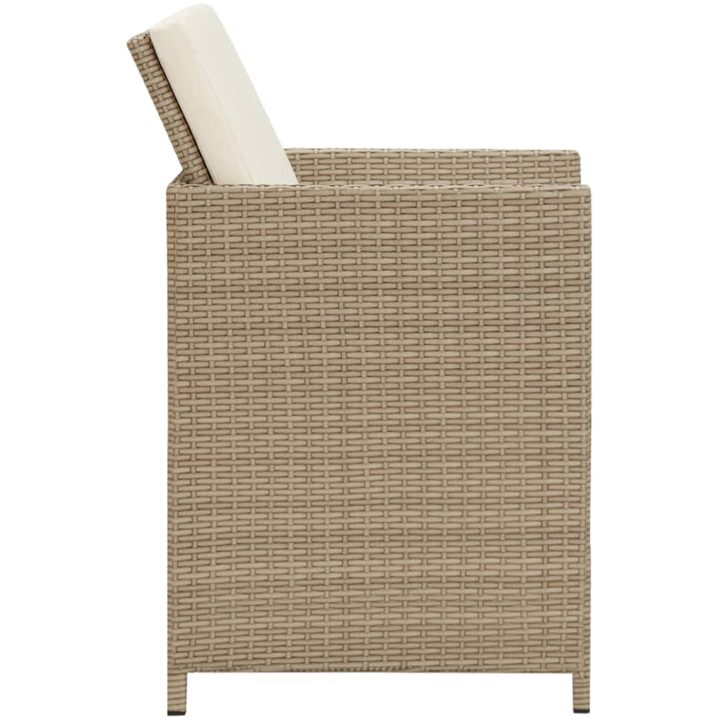 Matgrupp för trädgården med dynor 3 delar beige vidaXL – bild 8