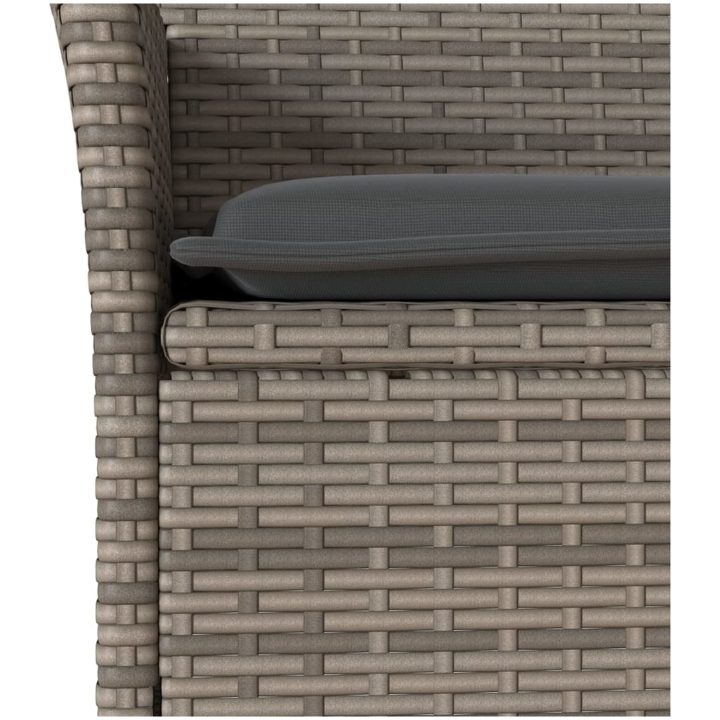 Matgrupp för trädgården med dynor 3 delar grå konstrotting&glas vidaXL – bild 5