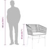 Matgrupp för trädgården med dynor 3 delar grå polyrotting glas vidaXL 80 x 80 x 74 cm – miniatyr 11