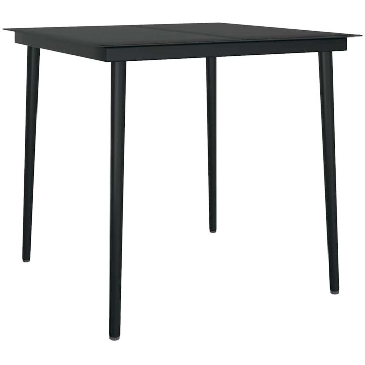 Matgrupp för trädgården med dynor 3 delar grå polyrotting glas vidaXL 80 x 80 x 74 cm – bild 6