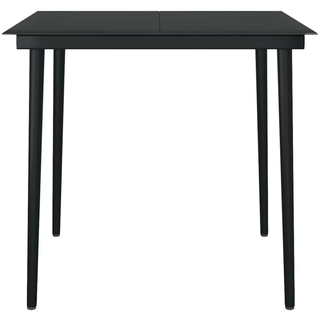 Matgrupp för trädgården med dynor 3 delar grå polyrotting glas vidaXL 80 x 80 x 74 cm – bild 7