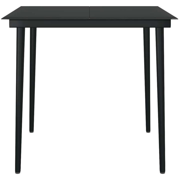 Matgrupp för trädgården med dynor 3 delar grå polyrotting glas vidaXL 80 x 80 x 74 cm – bild 7