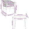 Matgrupp för trädgården med dynor 3 delar grå polyrotting glas vidaXL 80 x 80 x 74 cm – miniatyr 10