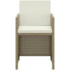 Matgrupp för trädgården med dynor 3 delar konstrotting beige vidaXL – miniatyr 6