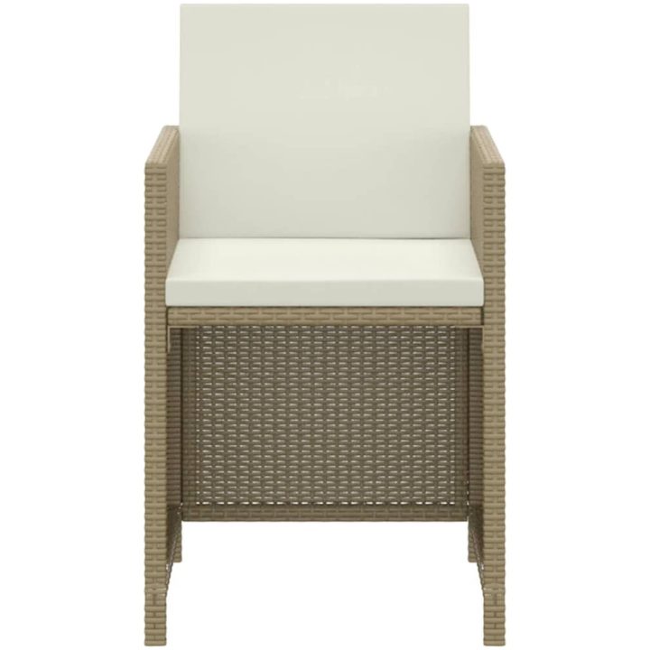 Matgrupp för trädgården med dynor 3 delar konstrotting beige vidaXL – bild 6