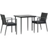 Matgrupp för trädgården med dynor 3 delar konstrotting & stål vidaXL 80 cm table length – miniatyr 3