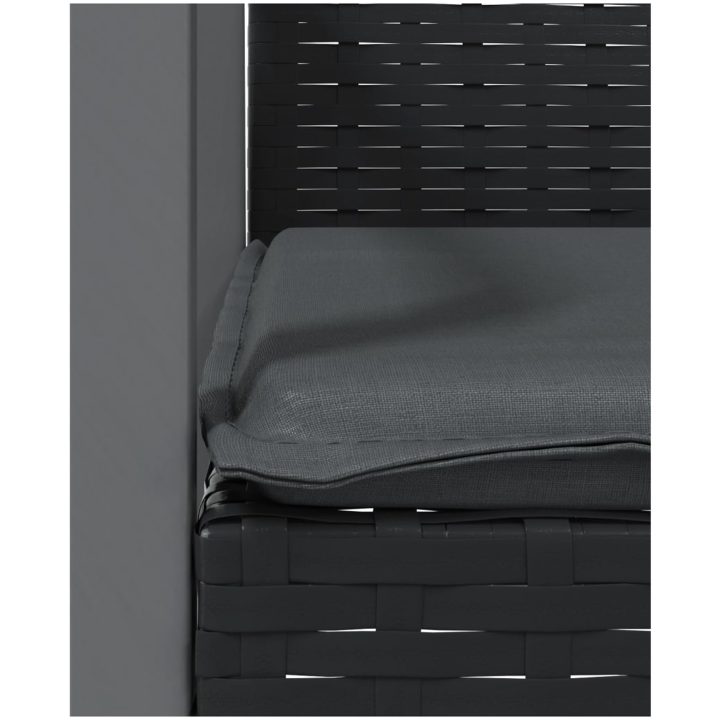 Matgrupp för trädgården med dynor 3 delar konstrotting & stål vidaXL 80 cm table length – bild 7
