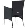 Matgrupp för trädgården med dynor 3 delar konstrotting svart vidaXL 80 cm bordslängd – miniatyr 8