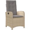 Matgrupp för trädgården med dynor 3 delar mixbeige konstrotting vidaXL 80 cm bordslängd – miniatyr 4