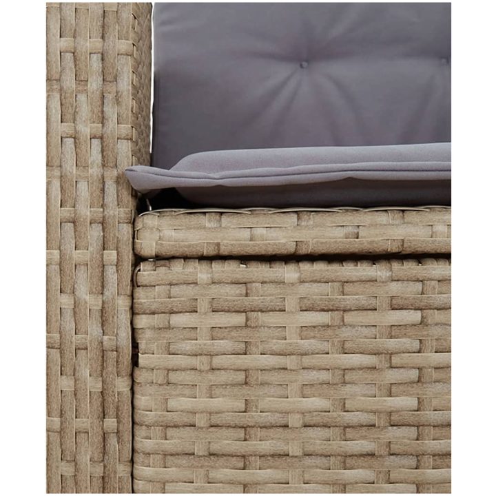 Matgrupp för trädgården med dynor 3 delar mixbeige konstrotting vidaXL 80 cm bordslängd – bild 8