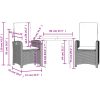 Matgrupp för trädgården med dynor 3 delar mixbeige konstrotting vidaXL 80 cm bordslängd – miniatyr 9