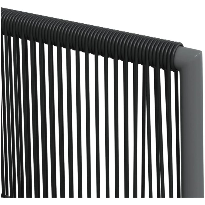 Matgrupp för trädgården med dynor 3 delar svart konstr. & stål vidaXL 80 cm table length – bild 8