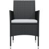Matgrupp för trädgården med dynor 3 delar svart vidaXL 80 cm table length – miniatyr 4