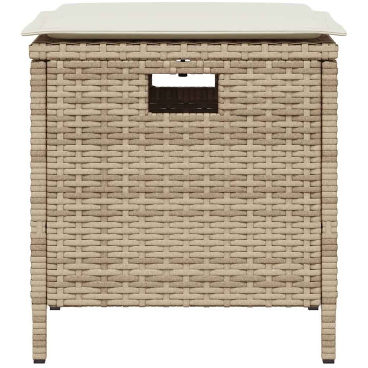 Matgrupp för trädgården med dynor 5 delar beige konstrotting vidaXL – bild 3