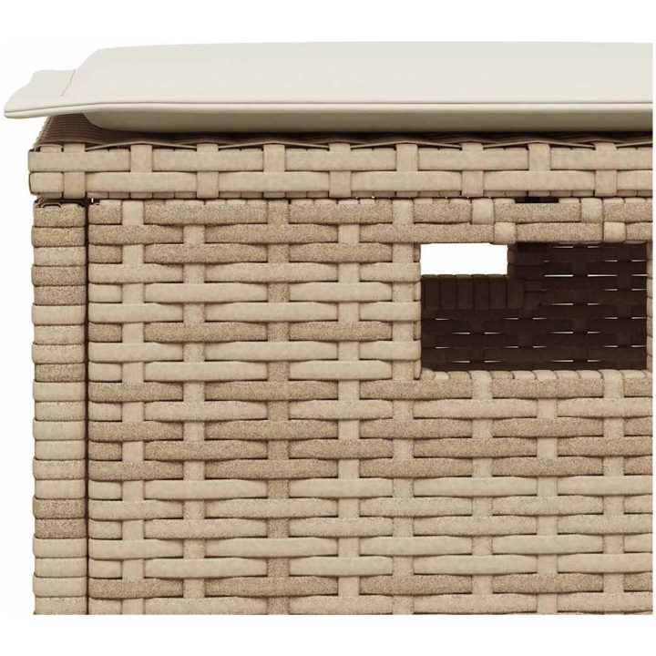Matgrupp för trädgården med dynor 5 delar beige konstrotting vidaXL – bild 5