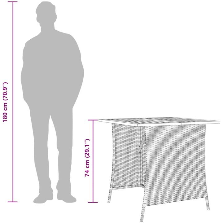 Matgrupp för trädgården med dynor 5 delar beige konstrotting vidaXL – bild 8
