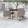 Matgrupp för trädgården med dynor 5 delar beige och svart vidaXL 80 cm table length – miniatyr 1