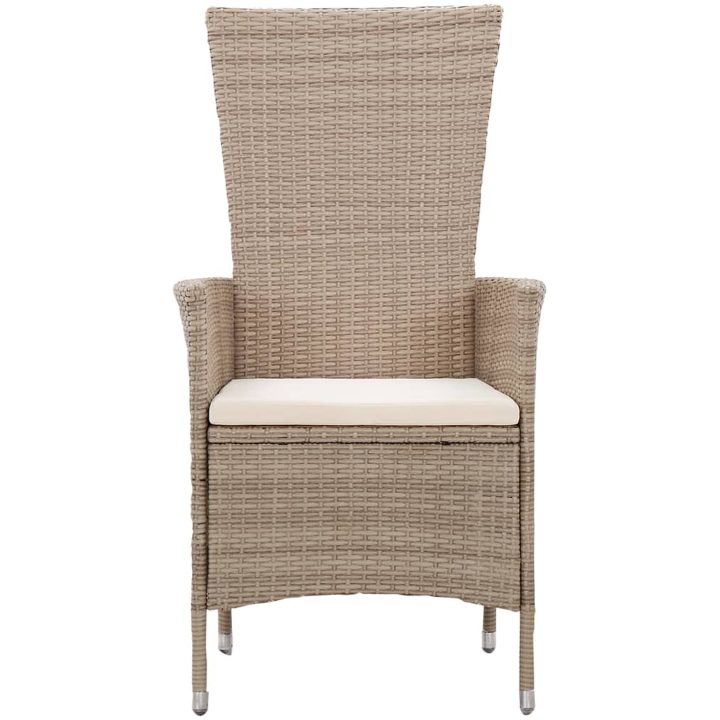 Matgrupp för trädgården med dynor 5 delar beige vidaXL 80 cm table length – bild 4