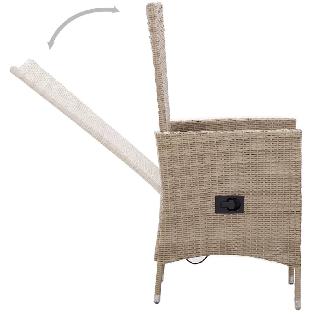Matgrupp för trädgården med dynor 5 delar beige vidaXL 80 cm table length – bild 5