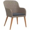 Matgrupp för trädgården med dynor 5 delar brun vidaXL 80 cm bordslängd – miniatyr 3