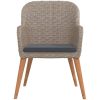 Matgrupp för trädgården med dynor 5 delar brun vidaXL 80 cm bordslängd – miniatyr 4
