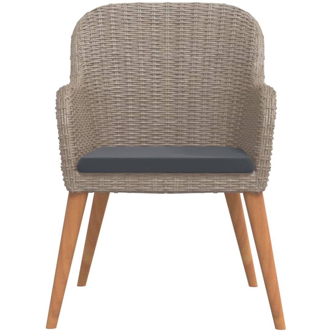 Matgrupp för trädgården med dynor 5 delar brun vidaXL 80 cm bordslängd – bild 4
