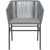 Matgrupp för trädgården med dynor 5 delar grå polyrotting glas vidaXL 80 x 80 x 74 cm – miniatyr 5