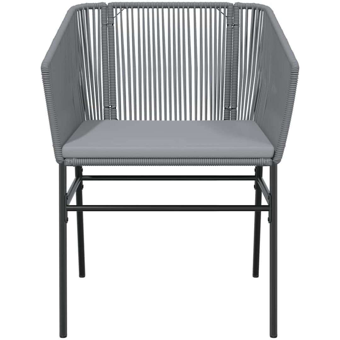 Matgrupp för trädgården med dynor 5 delar grå polyrotting glas vidaXL 80 x 80 x 74 cm – bild 5