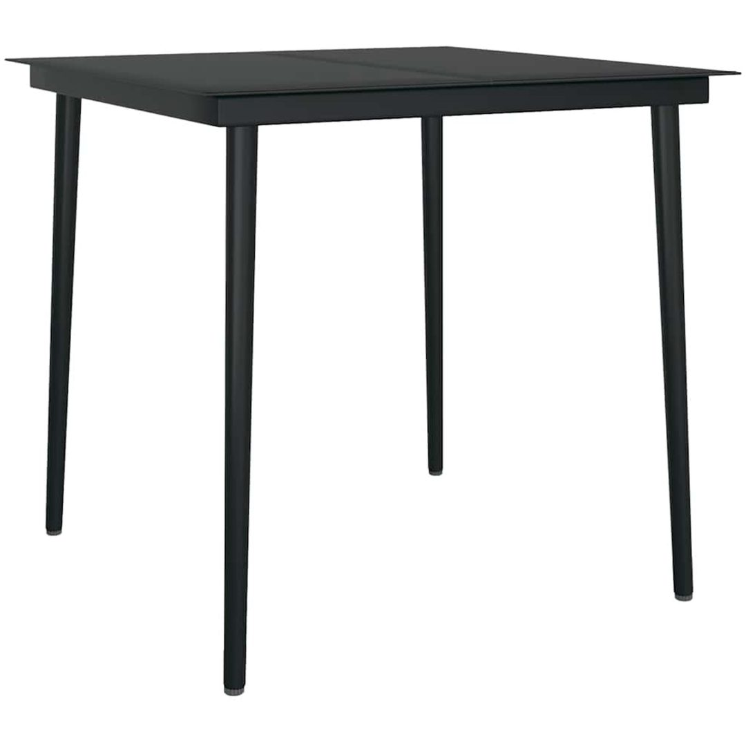 Matgrupp för trädgården med dynor 5 delar grå polyrotting glas vidaXL 80 x 80 x 74 cm – bild 6