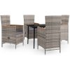 Matgrupp för trädgården med dynor 5 delar grå vidaXL 80 cm table length – miniatyr 2