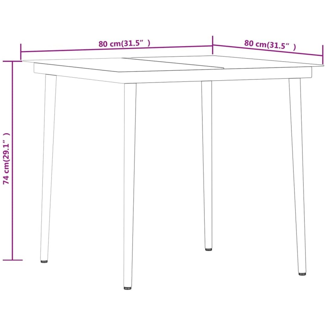 Matgrupp för trädgården med dynor 5 delar grå vidaXL 80 cm table length – bild 9