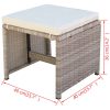 Matgrupp för trädgården med dynor 5 delar konstrotting beige vidaXL – miniatyr 11
