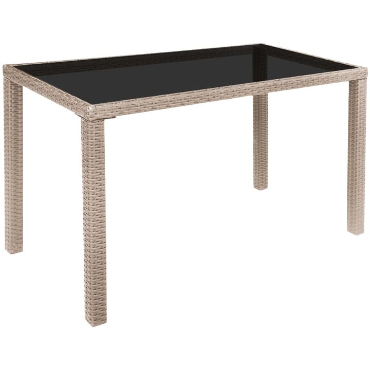 Matgrupp för trädgården med dynor 5 delar konstrotting beige vidaXL – bild 5