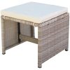 Matgrupp för trädgården med dynor 5 delar konstrotting beige vidaXL – miniatyr 8