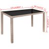 Matgrupp för trädgården med dynor 5 delar konstrotting beige vidaXL – miniatyr 9