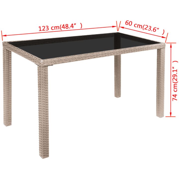 Matgrupp för trädgården med dynor 5 delar konstrotting beige vidaXL – bild 9