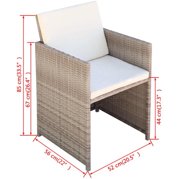Matgrupp för trädgården med dynor 5 delar konstrotting beige vidaXL – bild 10